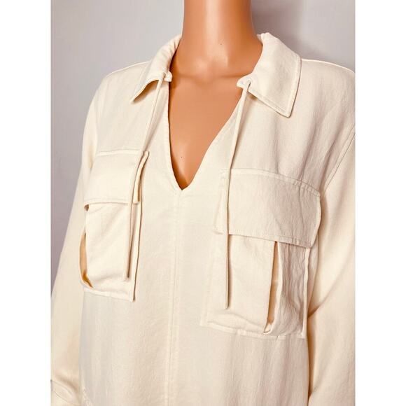 REISS women’s Lia Twin Pocket Overhead Dress size 6 Cream Resort wear - Picture 6 of 9